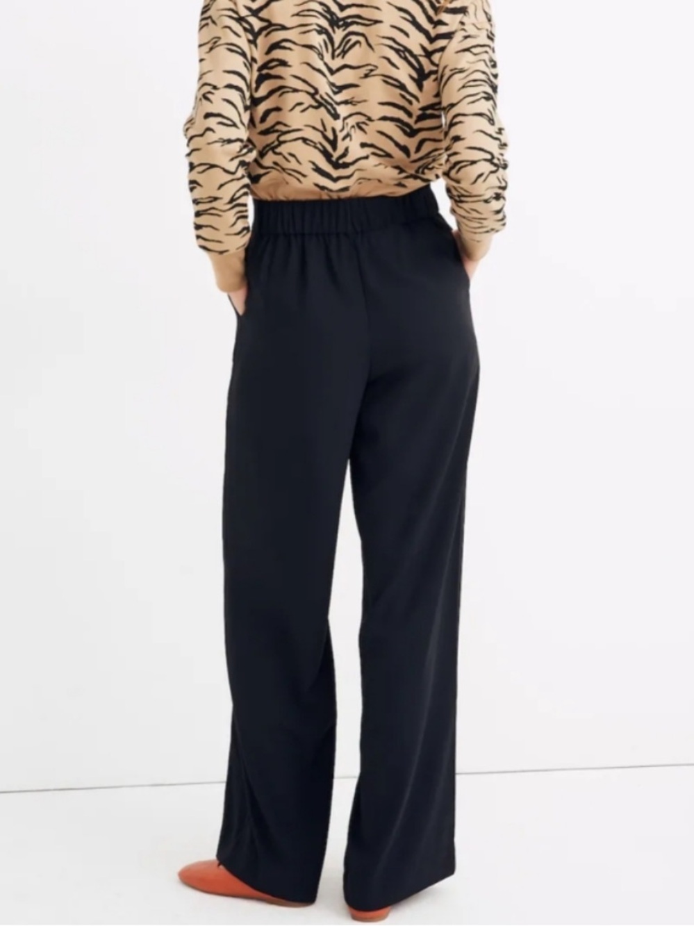 Madewell Huston wide leg pull on pants sz L - Picture 2 of 6